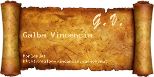 Galba Vincencia névjegykártya